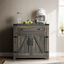 Modern Farmhouse Double Barn Door Accent Cabinet, 30 Inch,BLACK PINE - Korvel