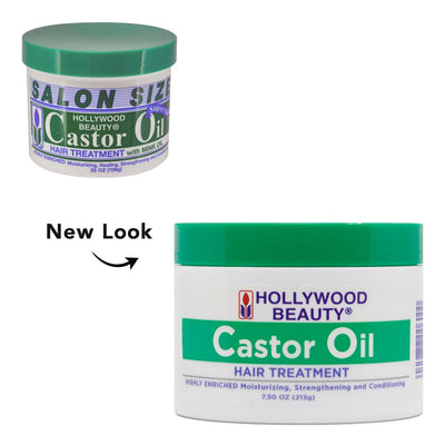 Tratamiento para el cabello con aceite de ricino de Hollywood Beauty con aceite de visón, 7.5 oz