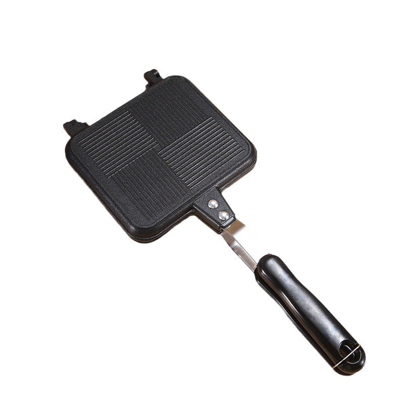 Aluminum Sanming Pan Round Double-sided Pattern Waffle Mold Home Breakfast Pancake Tool - Korvel