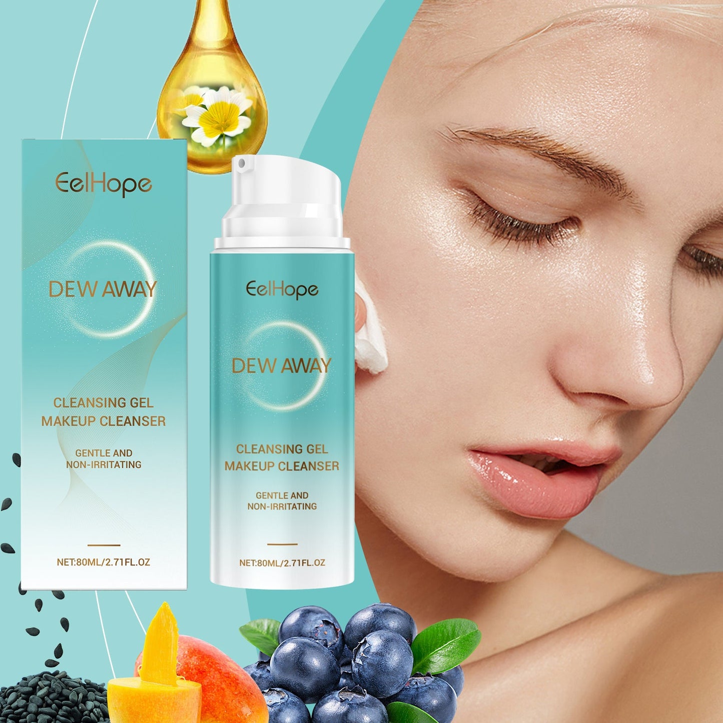 3 In 1 Cleansing Gel Deep Clean Non-Tight Moisturizing 3-In-1 Cleansing Gel Face - Korvel