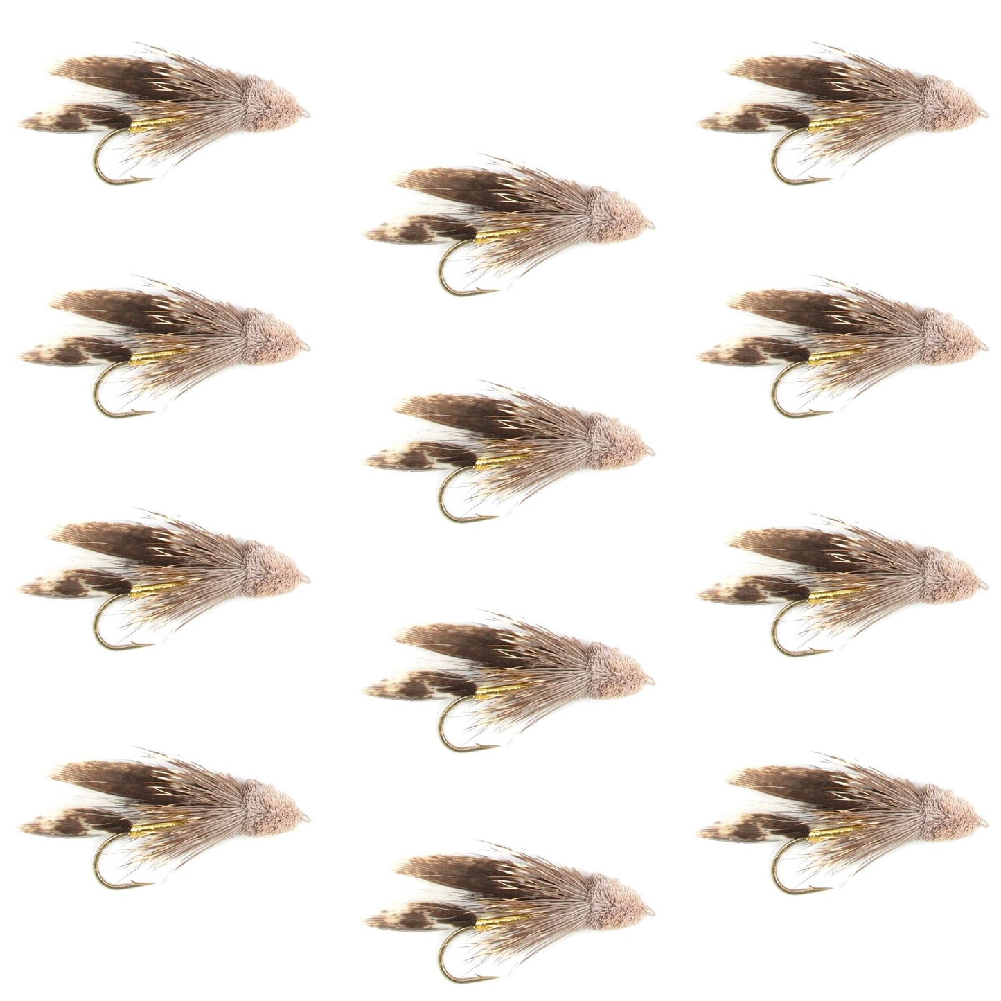 Muddler Minnow Fly Fishing Flies - Premium Bass & Trout Streamers - 12 Pack Size 6 - Korvel