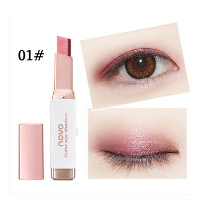Eyeshadow Stick Stereo Gradient Shimmer Double Color Cream Pen Eye Makeup Cosmetics Tool - Korvel