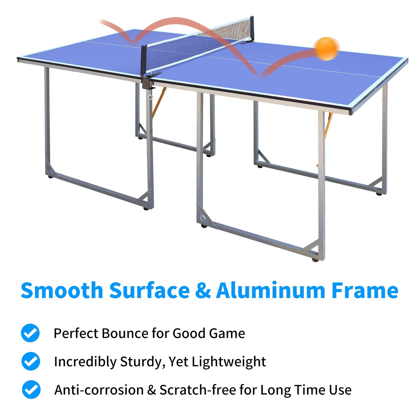 6ft Foldable Portable Table Tennis Table Set