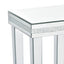 ON-TRANS glass mirror edge table, easy to assemble crystal design and adjustable height leg edge table, silver - Korvel