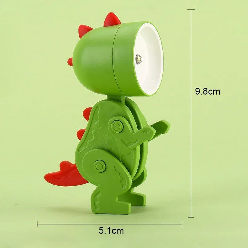 Mini Dinosaur Night Light Battery Magnetic Folding Nights Lamp Bedroom Bedside Table Ornaments Children's Toys LED Night Lights - Korvel