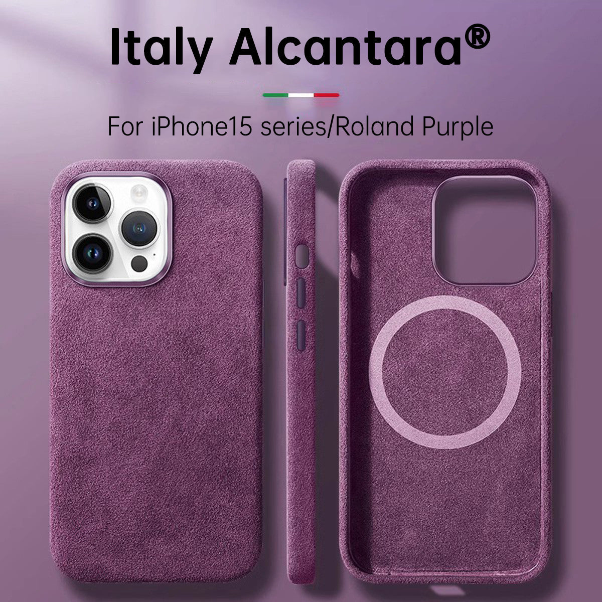 Italian Alcantara Case for iPhone 15 Pro Max Business Leather Phone Back Cover for iPhone 13 Pro Max Magnets - Korvel