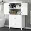 Bathroom Storage Cabinet, Cabinet with Two Doors and Drawers, Adjustable Shelf, MDF Board, White - Korvel