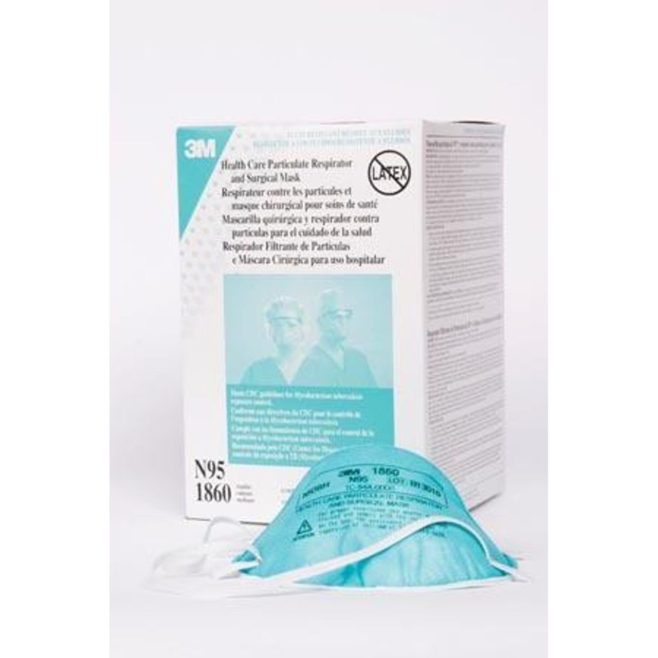 Mascarilla quirúrgica y respirador N95 3M 1860-Bx