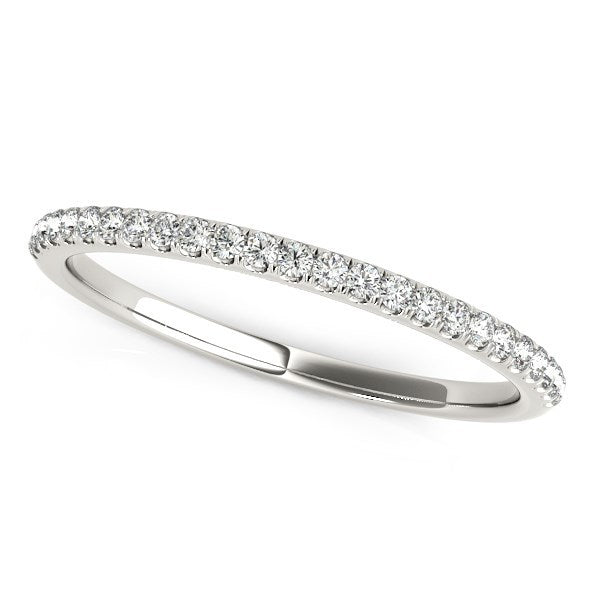 14k White Gold Diamond Wedding Band in Pave Setting