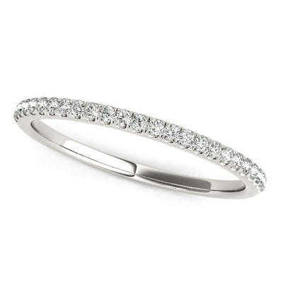 14k White Gold Diamond Wedding Band in Pave Setting