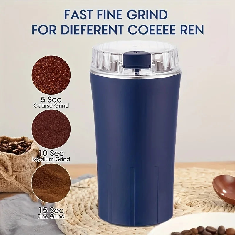 Electric Coffee Bean Grinder Multifunctional with One-Press Control Food Processor Blender for Espresso Nuts Grains Easy Clean - Korvel