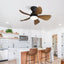 29 Inch Low Profile Flush Mount Ceiling Fan with Light Reversible Motor Remote Control - Korvel