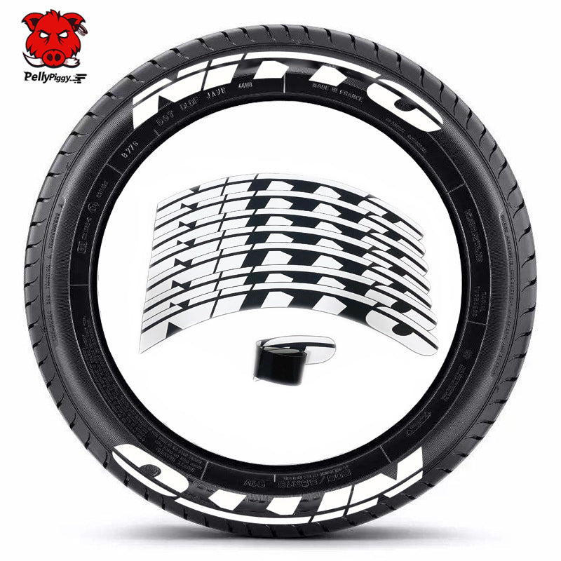 [One-piece set] Tire letter sticker one-piece set One-piece set Suitable for 4 tires No accessories included - Korvel