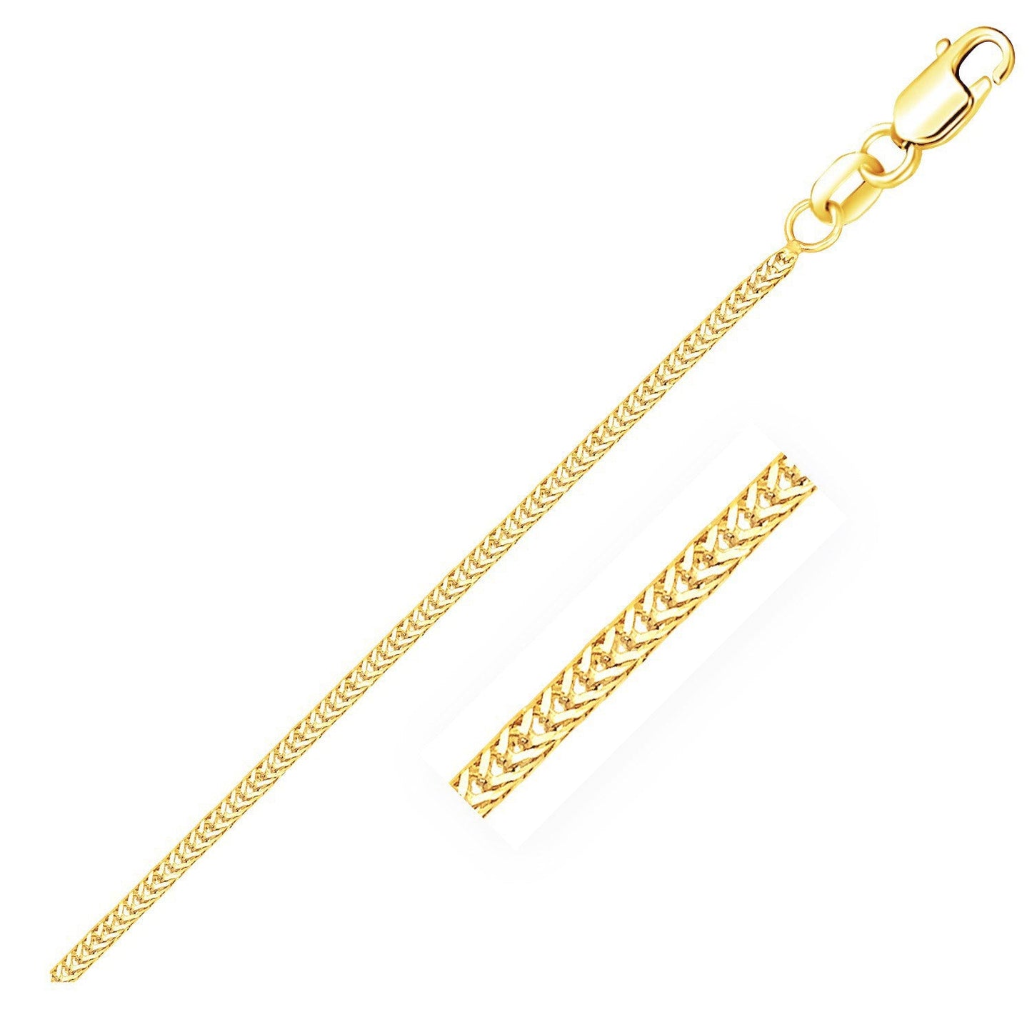 14k Yellow Gold Foxtail Chain - Elegant and Timeless