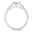 Bague de fiançailles en diamant blanc véritable de 0,48 carat en or blanc 18K