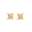 10K White Gold Invisible Set Princess-Cut Diamond Stud Earrings