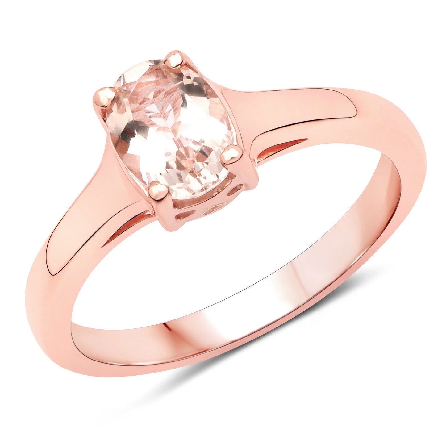 Bague de fiançailles en argent sterling avec morganite véritable de 0,70 carat