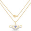 Pendentif en or jaune 14K plaqué tanzanite et topaze blanche