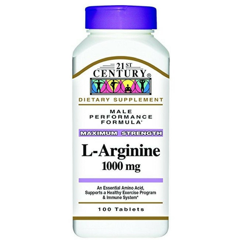 Tabletas de L-Arginina 1000 Mg de 21st Century Máxima Potencia