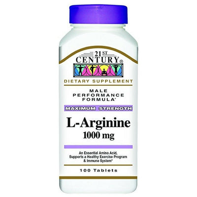 Tablettes de L-Arginine 1000 Mg Maximum Strength de 21st Century