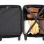 20" Carry on Luggage Lightweight Suitcase, Spinner Wheels, Black - Korvel