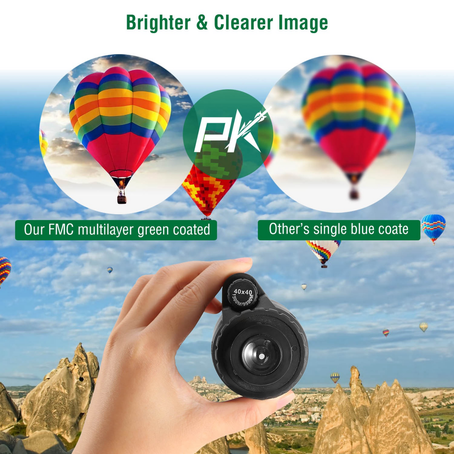 Télescope Monoculaire Optique HD Gbruno 40x40 avec Trépied et Support de Téléphone