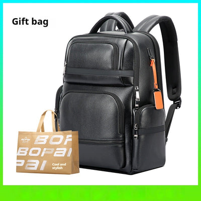 Premium Leather Laptop Backpack for Business Travel