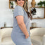 Double Take Full Size Texture T-Shirt and Shorts Set