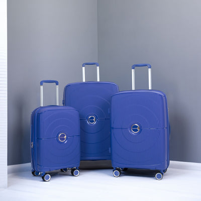 Expandable Hardshell Suitcase Double Spinner Wheels PP Luggage Sets Lightweight Durable ,3-Piece Set (20/24/28) ,Navy - Korvel