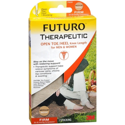 Futuro Open Toe/Heel Knee Length Stocking - Medium Beige
