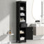 Armoire de Salle de Bain Élégante et Haute avec Étagère Réglable - Noir