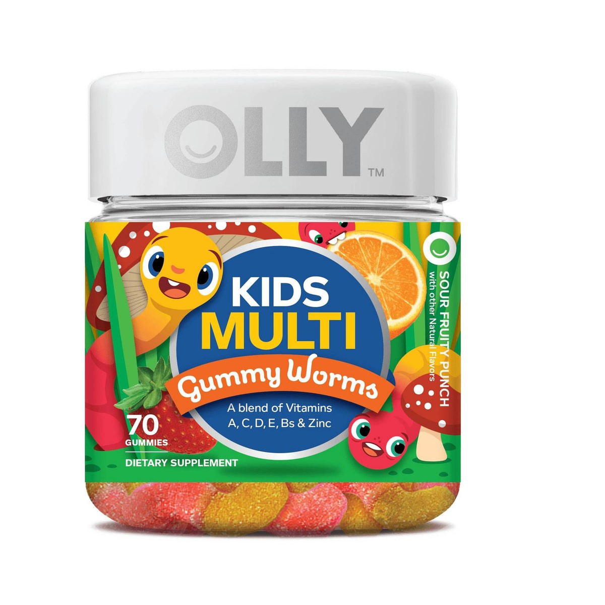 Gusanos de Goma Multivitamínicos Olly Kids Sabor Frutal Ácido