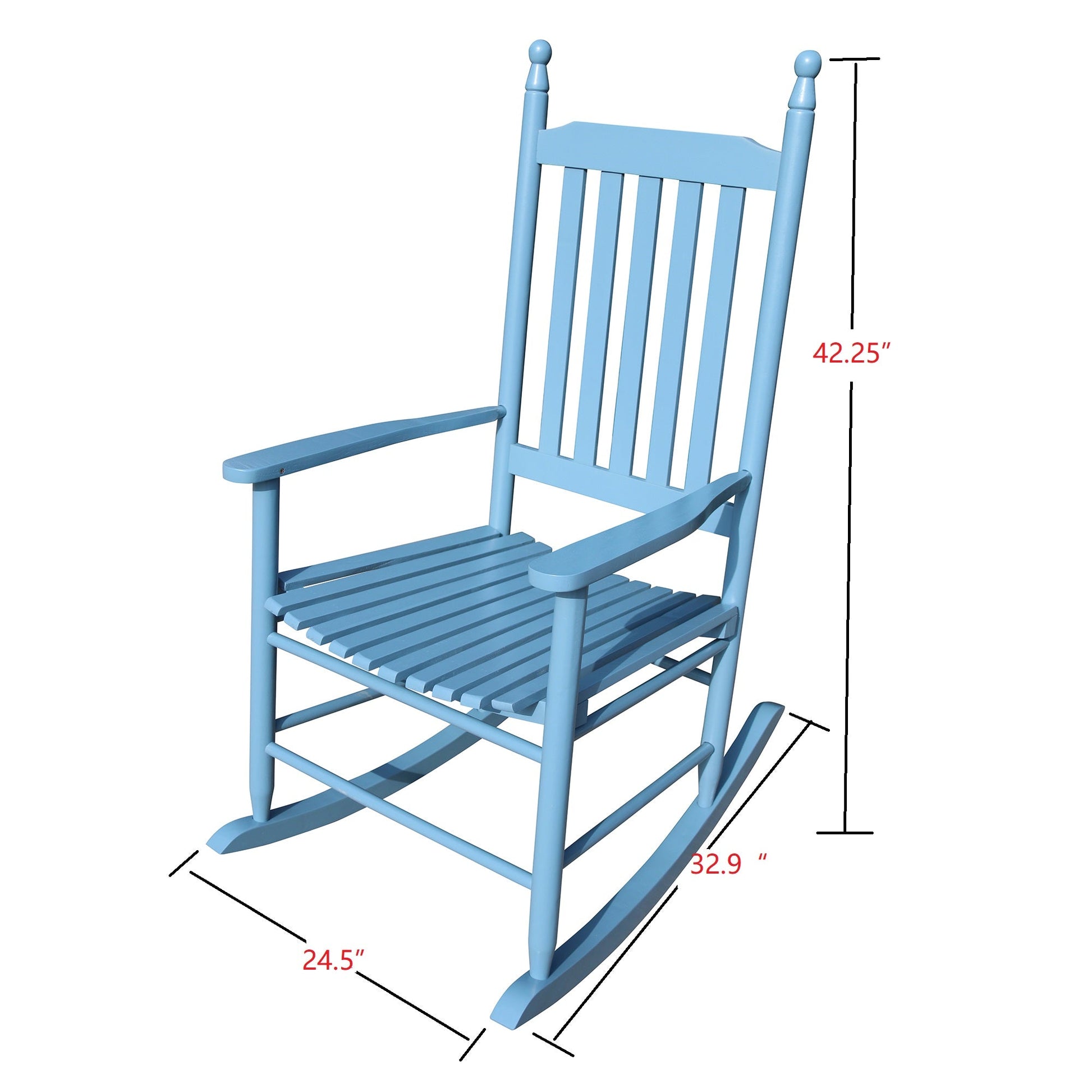 wooden porch rocker chair blue - Korvel