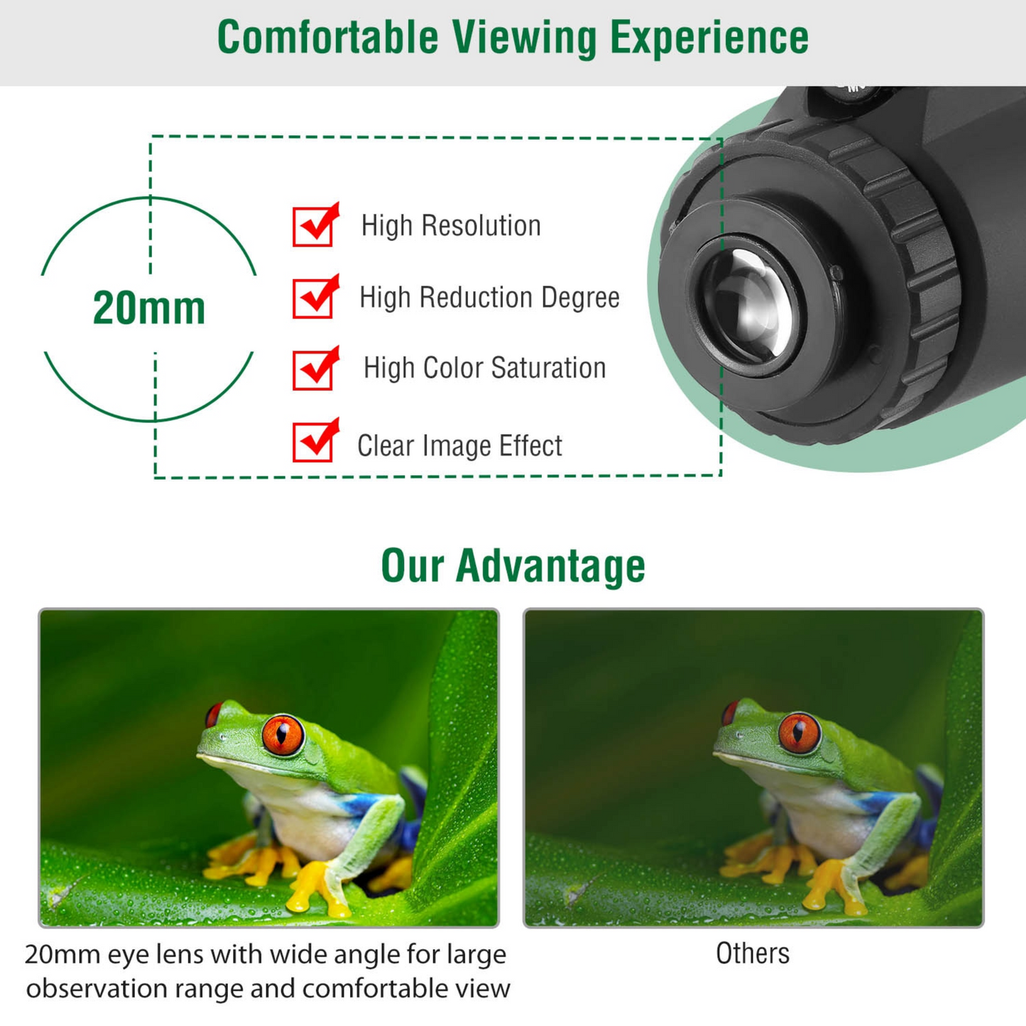 Télescope Monoculaire Optique HD Gbruno 40x40 avec Trépied et Support de Téléphone