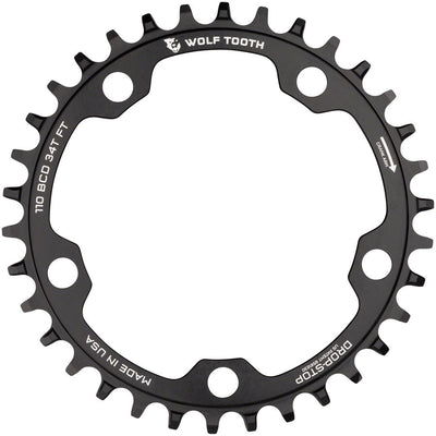 Plato de cadena Wolf Tooth 110 BCD para ciclocrós - 34t Negro