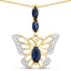 0.92 Carat Genuine Blue Sapphire and White Zircon Pendant