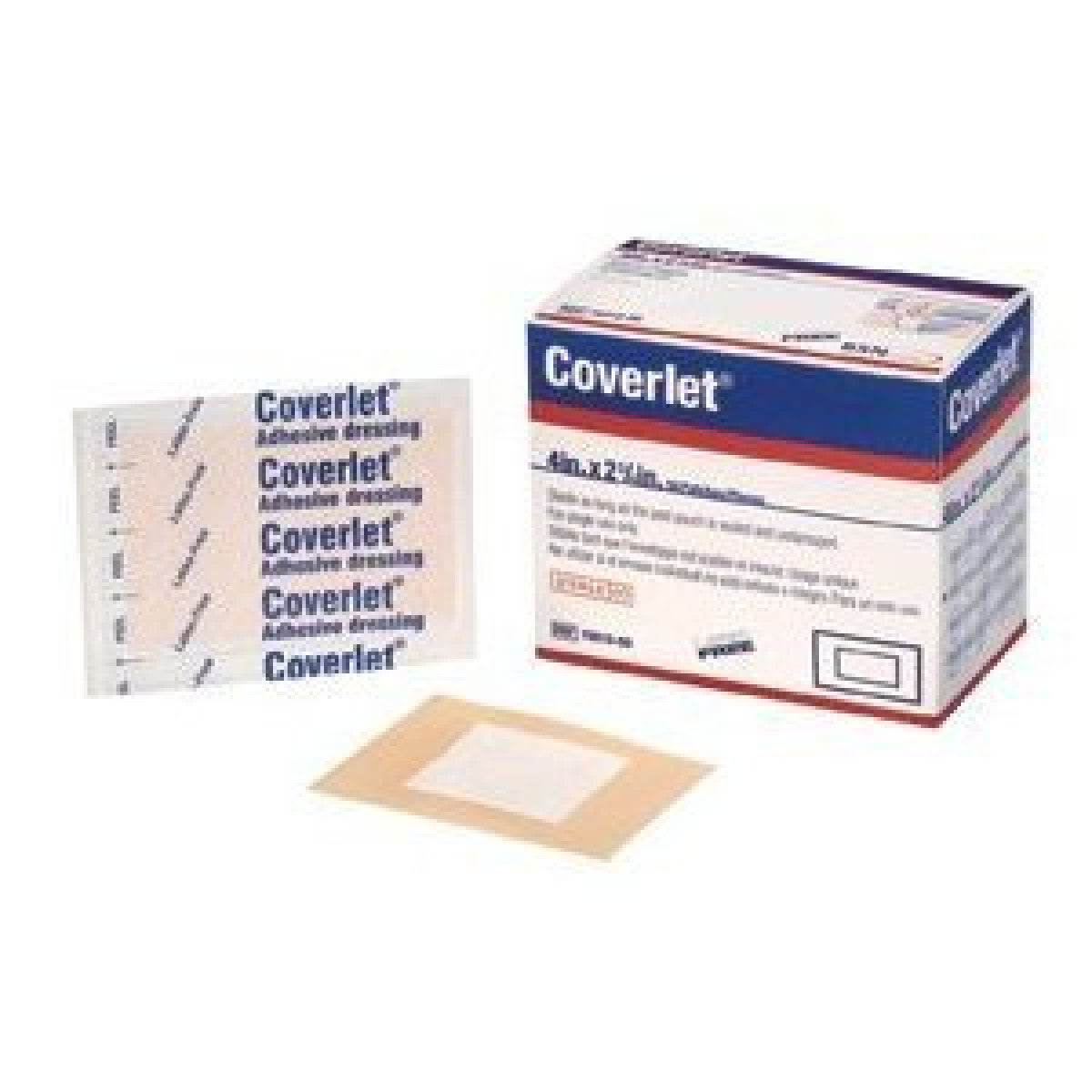 Parche Adhesivo de Tela Coverlet - 4 x 2-3/4 Pulgadas