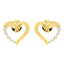 14K Yellow Gold Diamond Journey Heart Hoop Earrings