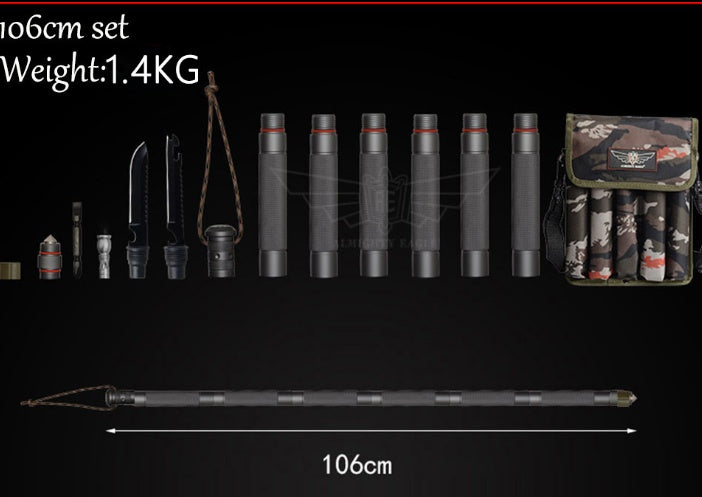 Multifunctional Tactical Alpenstock for Hiking and Camping