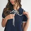 Ruffle Trimmed Collar Fine Knit Mini Dress for Women