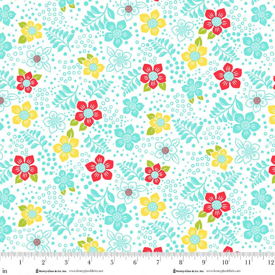 Tissu en coton à fleurs multicolores Jubilee - 44" / 45" par yard