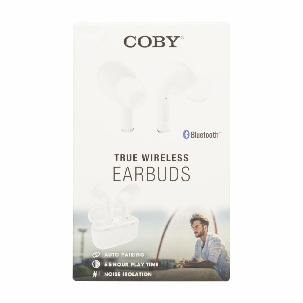 Coby® 516 True Wireless Earbuds - Model COBY-CETW516WHT
