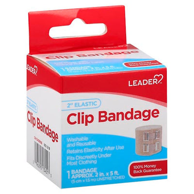 Bandage Élastique Auto-Adhésif Leader 2 En 1 Ct