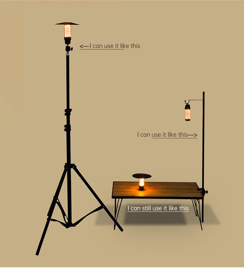 Lampe de camping portable pour extérieur avec trépied