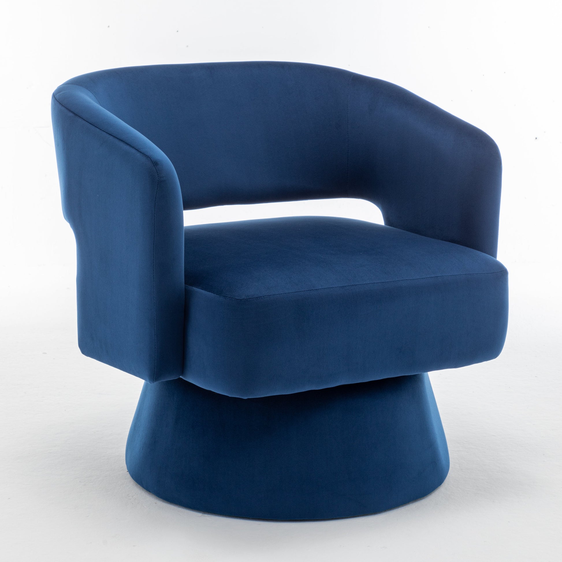 Swivel Barrel Chair, Velvet Accent Armchair 360 Degree Swivel Club Chair for Living Room Bedroom Reception Room - Korvel