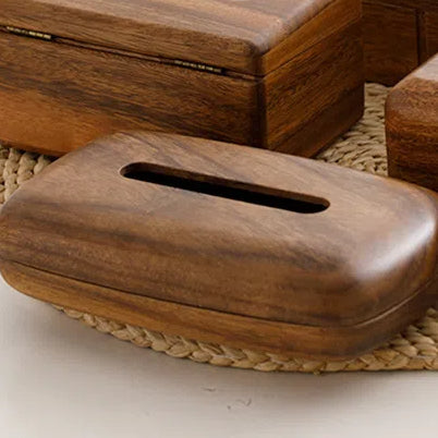 Solid wood tissue box simple household paper box hotel dining table office wooden paper box - Korvel
