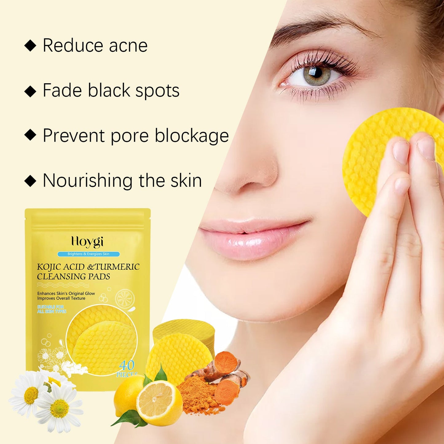 Turmeric Acid Cleansing Pad - Gentle Exfoliating Makeup Remover