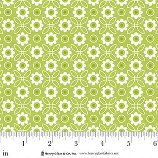 Tissu en coton à fleurs monotones vert jubilaire - 44" / 45" par yard