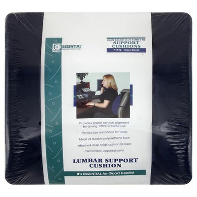 Essential Medical Supply Lumbar Cushion With Strap - Navy
