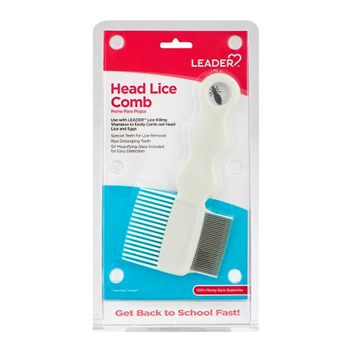 Leader Professional Head Lice & Nit Comb - Stainless Steel